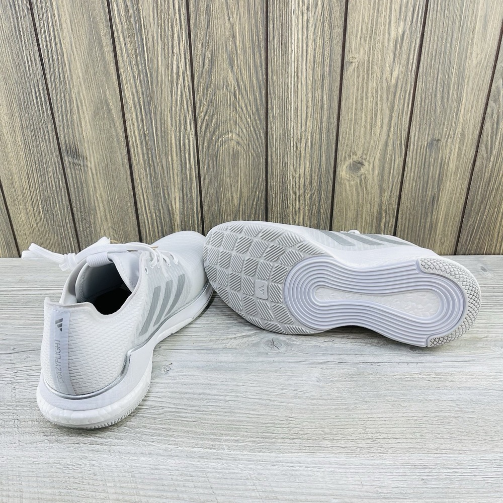 Adidas Crazyflight Volleyball Shoes White Silver Grey IG3970 Womens Size: 8.5 - Picture 16 of 16